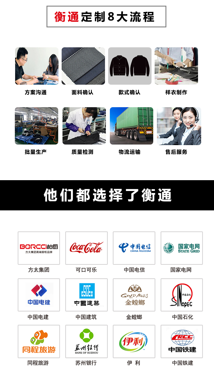 衡通工作服定制流程及合作客戶(hù)
